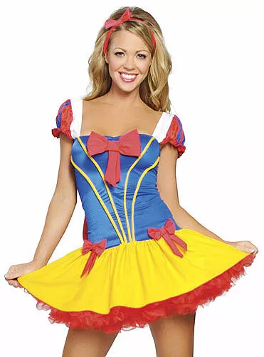 Costume vestito carnevale BIANCANEVE snow white donna abito travestimento DL-485