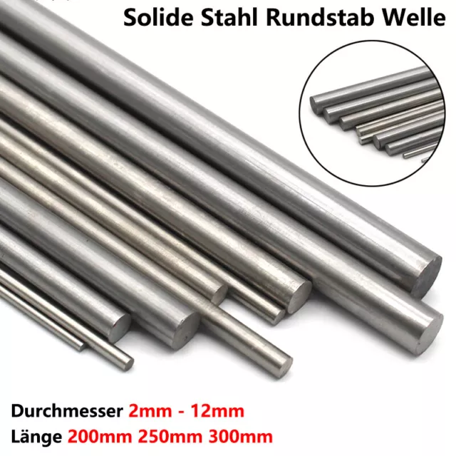 Solide Stahl Rundstab Antriebswelle Driver Welle Ø 2-12mm Für RC Auto DIY Modell