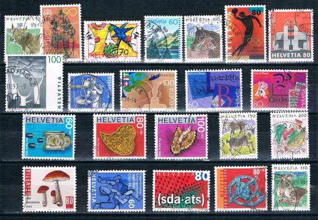 Schweiz : Lot von 22 versch. Marken ab ca 1992 , gestempelt