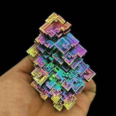 30g Natural Rainbow Aura Titanium Bismuth Specimen Stone Crystal Cluster Healing