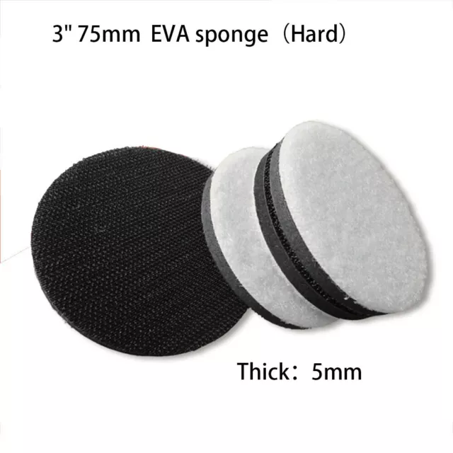 3" 75mm Hook & Loop Sponge Foam Interface Buffer Backing Pad Sanding Polishing 2