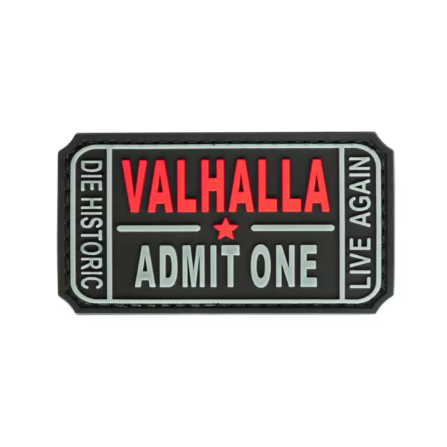 "Valhalla Ticket" Patch PVC Rubber Gotcha Paintball Airsoft Klettpatch