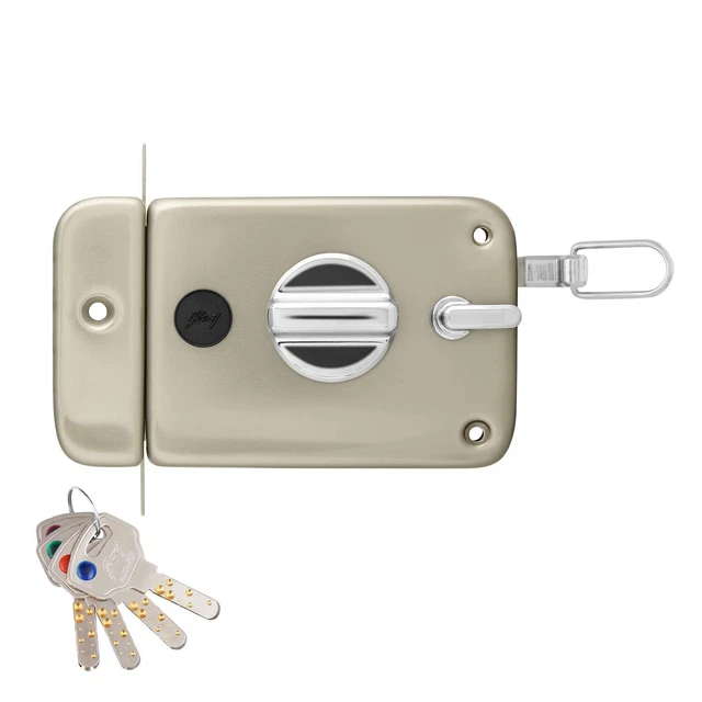 Godrej Locks Ultra XL+ Twinbolt 1CK Satin Nickel,Alloy Steel Combination Door Lo