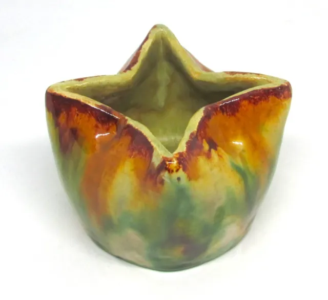 Pottery Vase Australian? Star Shape Stunning Multicolour Glazing - Remued Style