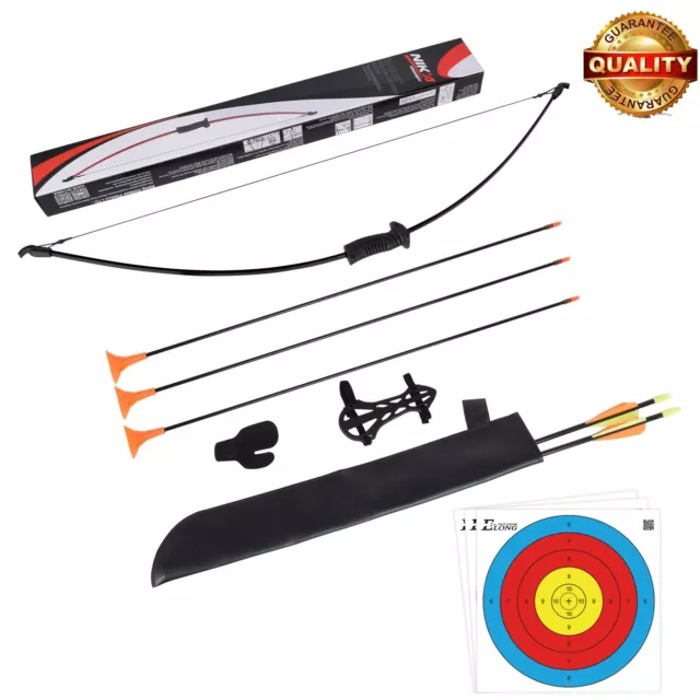 Archery Recurve Bow Set for Kid Adult Beginner 10 lbs Hunting Takedown Long Bow