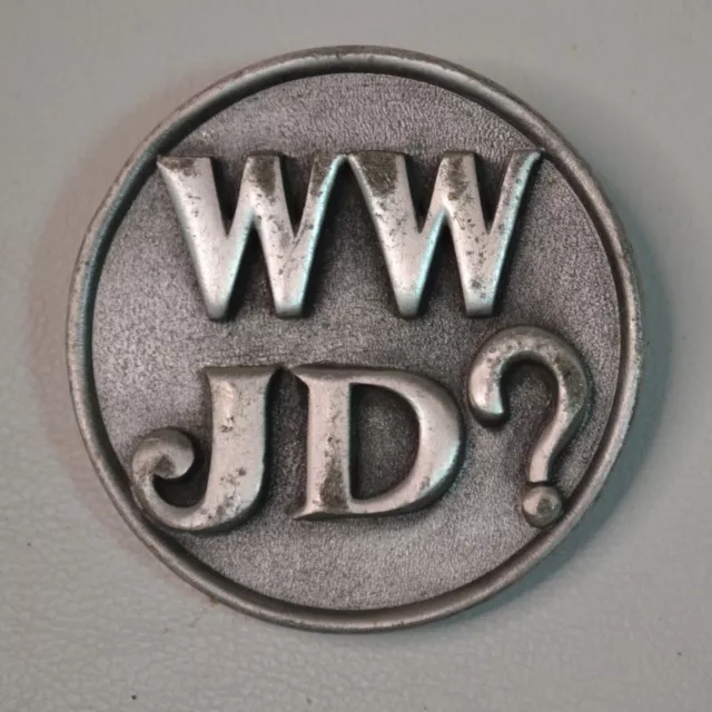 WWJD Visor Clip "What Would Jesus Do" Pewter 2 Inches