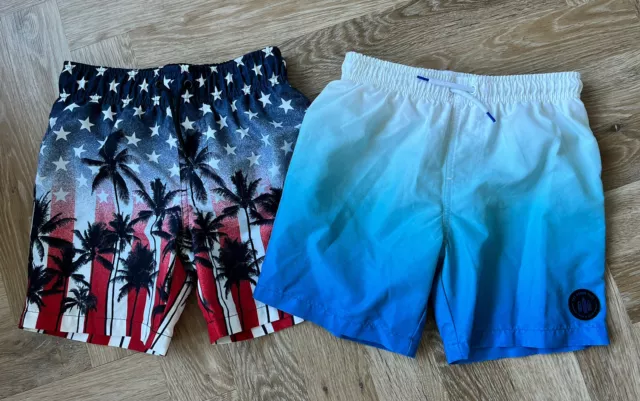 Costume bauli Primark 2x Nuoto Ragazzi Blu e Stile USA Età 6-7 Anni