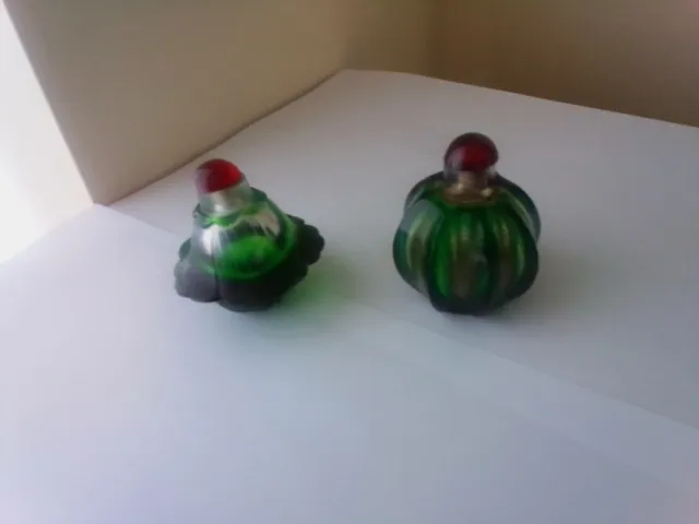 Pair of Chinese Glass Snuff Bottles Free UK Delivery