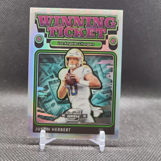 2021 Optic Contenders Justin Herbert Silver Winning Ticket