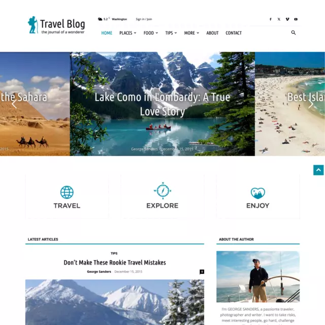 Traveling Blog Website Design with Free 5GB VPS Web Hosting