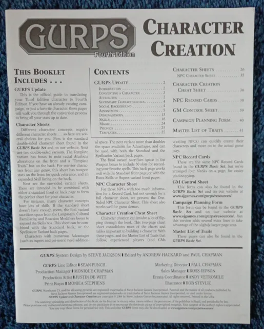 GURPS 4th Edition - Character Creation