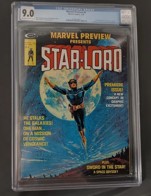 MARVEL PREVIEW #4 CGC 9.0 WHITE PAGES 1st Appearance Star-Lord Key Marvel 1976