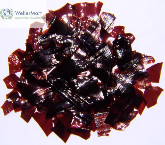 Dewaxed Garnet Shellac Flakes 1/8 lb, or 2 oz, Quality, Low Cost Shipping