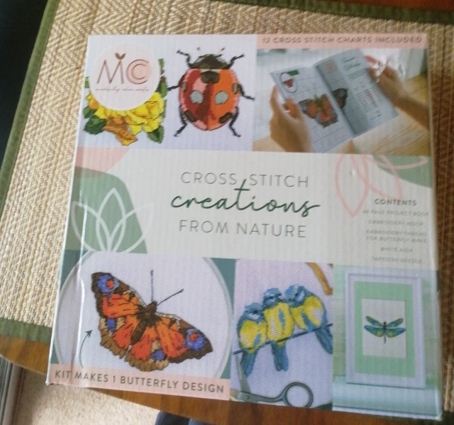 MCC Kreuzstich Kreationen aus der Natur Projekt Buch Reifen Kit zur Herstellung von Schmetterlingen