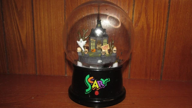 Gemmy Scary Halloween Haunted House Tornado Globe Animated. Bats fly