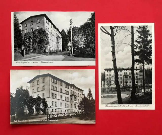 3 x AK BAD ZIEGENHALS in Schlesien um 1935 Sanatorium Franzensbad  ( 52960