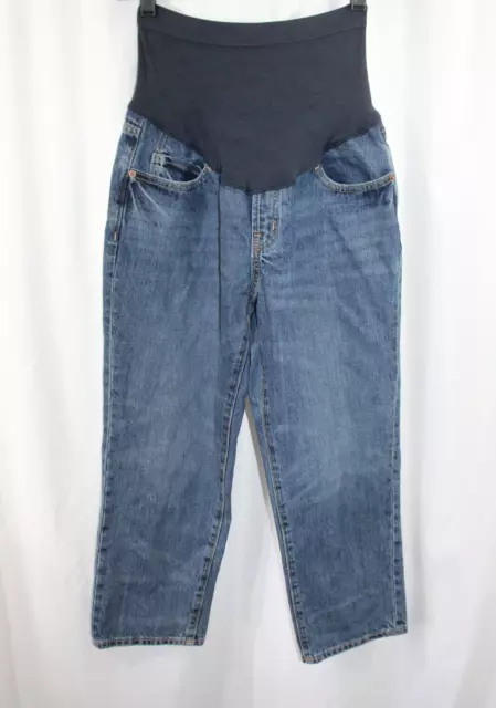 Old Navy Womens Maternity Slouchy Straight Full Panel Jeans 4 SHORT