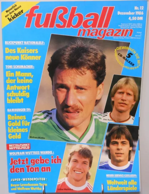 Football Magazine Kicker #12-1986 Reports Photos Turning Poster Wuttke & Leverkusen