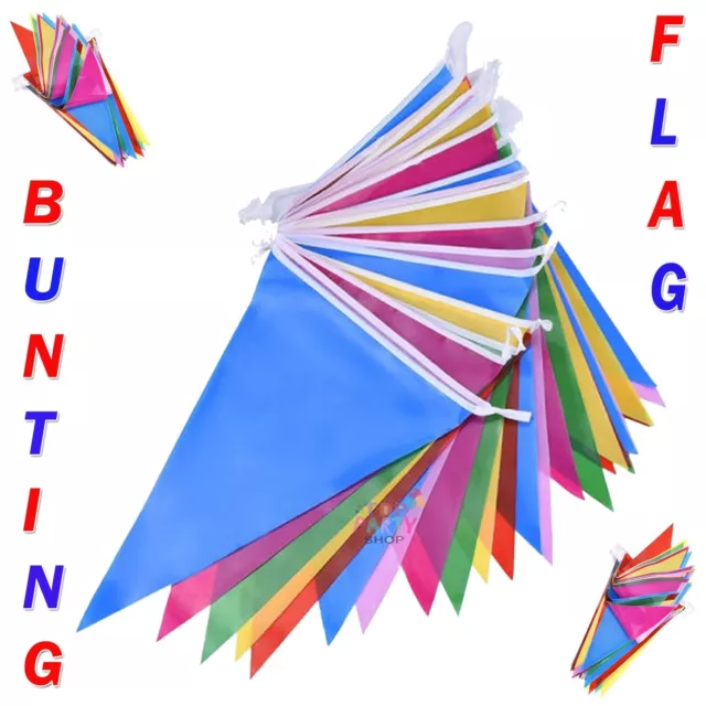 20 M Long Multi Coloured 40 Flags Bunting PE Banner for Party Indoor & Outdoor