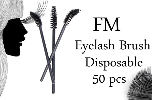 50 Disposable Mascara Wands Eyelash Brushes Spooler Lash Extension Applicator UK