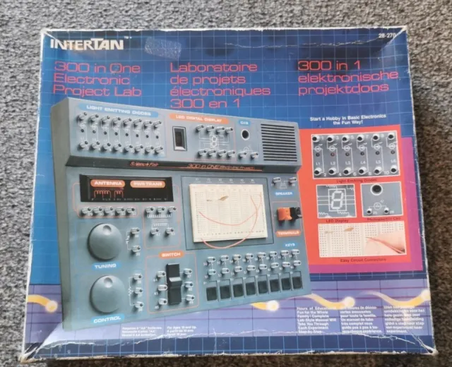 Vintage Intertan Brand Science Board 300 in 1 Electronic Project Lab Boxed Retro