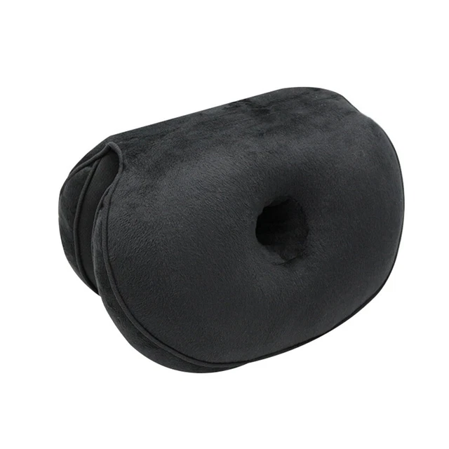 Cojín de asiento de felpa de espuma viscoelástica almohada de asiento de oficina ortopédica (negro)