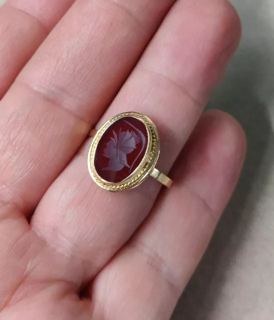 Anello vintage in Oro giallo 18 Kt 750% e vera corniola  NUOVO, SUPER PREZZO!