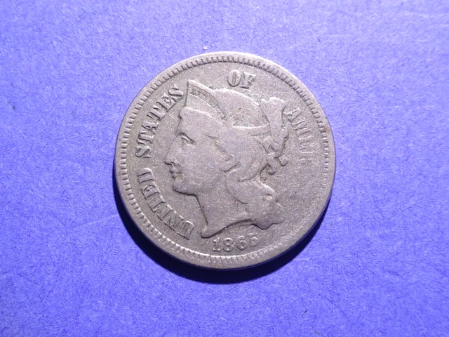 1865 Three Cent Nickel  VG