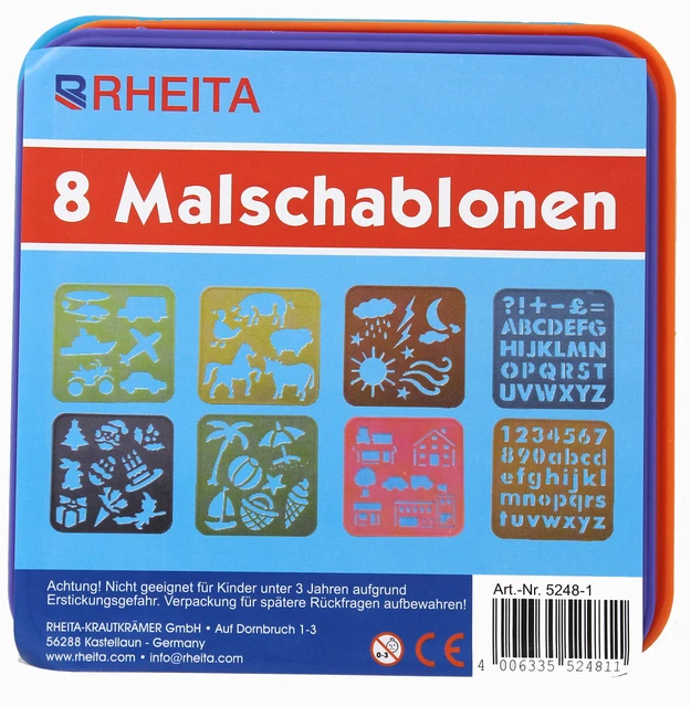 JAWUZ 7 Stück Lineal Set,Malschablonen Kinder, Kreisschablone,Kinder Zeichenschablone,Kunststoff Kreise Geometrische Vorlage Herrscher Schablone Messung Werkzeug, Zeichenschablonen Kinder(Rot