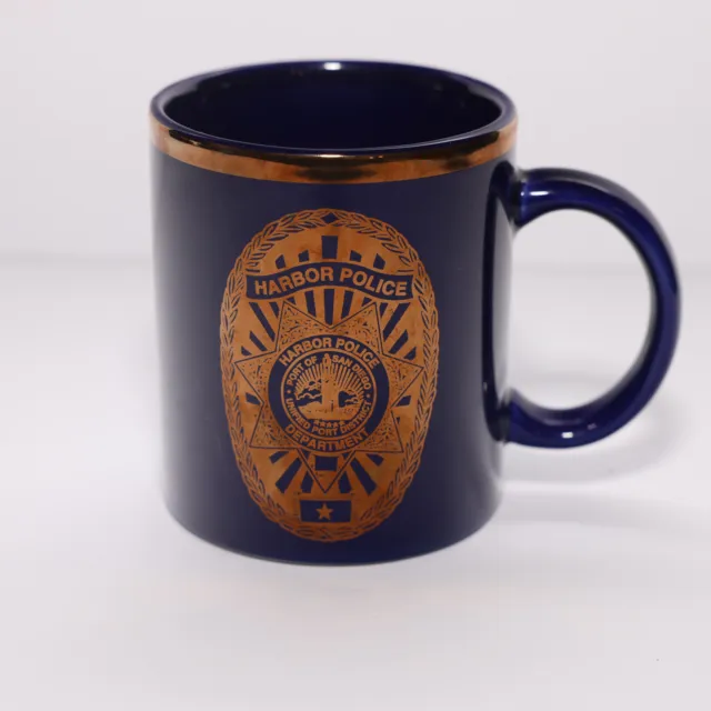San Diego Harbor Police Coffee Mug Gold Trim Badge (Gold Fading)