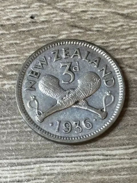 New Zealand, George VI, Threepence, 1936, 0.500 Silver