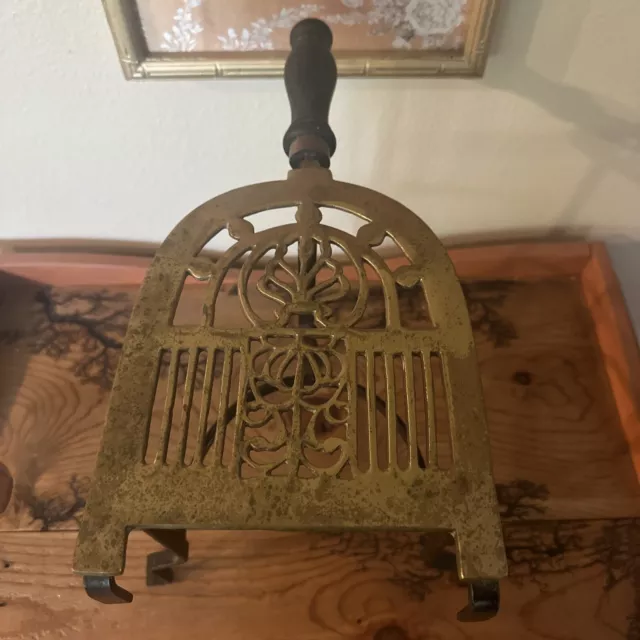 Antique Primitive Large 18th Century Brass & Iron Fireplace Hearth Trivet