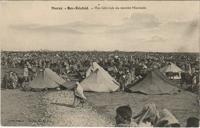 CPA AK BER-RÉCHID vue générale du marché MAROC (24070)