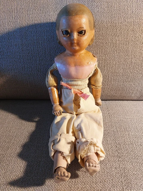 Ancienne poupée type Motschmann Allemande ? cire 1860 no