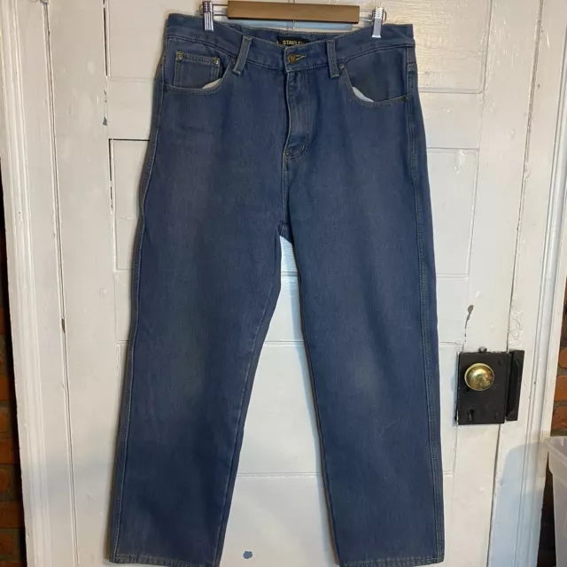 Stanley Jeans Thick Insulated Fleece Lined Hunting Pants Mens 34x30 Blue Work