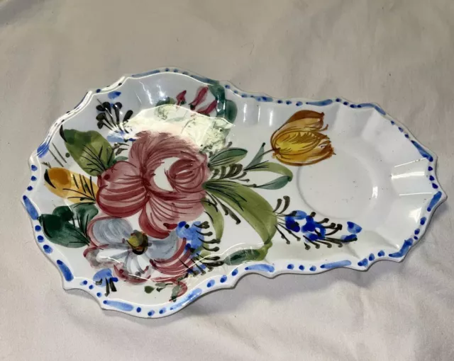 Vintage Majolica Nove Rosa Snack Plate Made In Italy, Hand Painted Beauty