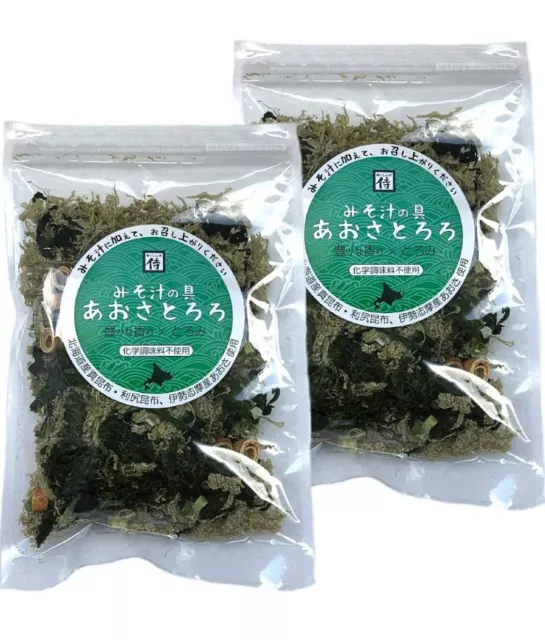 Miso Soup Ingredients Aosa seaweed and grated yam (tororo) 30gx2 bags.
