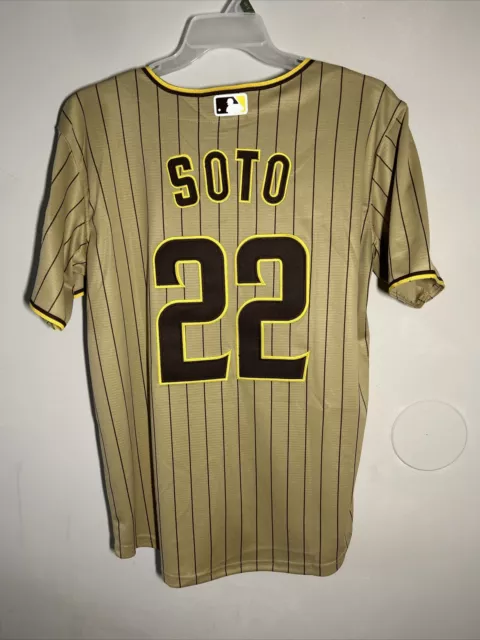 Mens NIKE Team Apparel San Diego Padres JUAN SOTO Baseball Jersey WHIT –