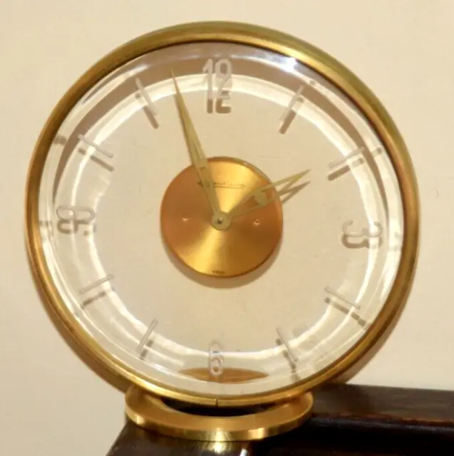 Vintage Jaeger LeCoultre 8 Day Table Clock RARE & Elegant WORKS