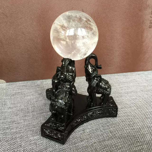 TQS1914 Natural clear quartz ball crystal magic Sphere healing +base 3