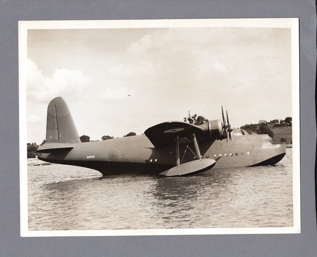 Short Sunderland Flying Boat Large Original Vintage Press Photo Raf Ww2 - 1