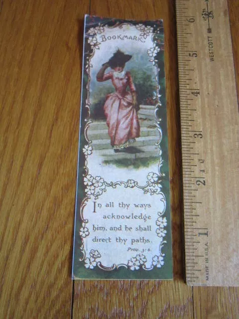 Bookmark Proverbs 3:6 Victorian-Lady Paper Dolgeville NY 1990's Collectible