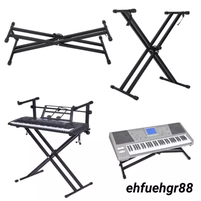 Adjustable Keyboard Stand Double-X Style Digital Piano Stand for Kids & Adults