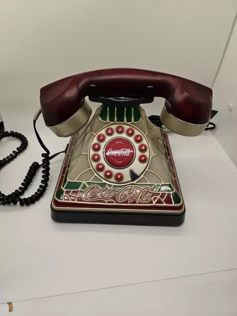 2001 Coca-Cola Vintage Land Line Stained Glass Telephone(Not Working Parts Only)