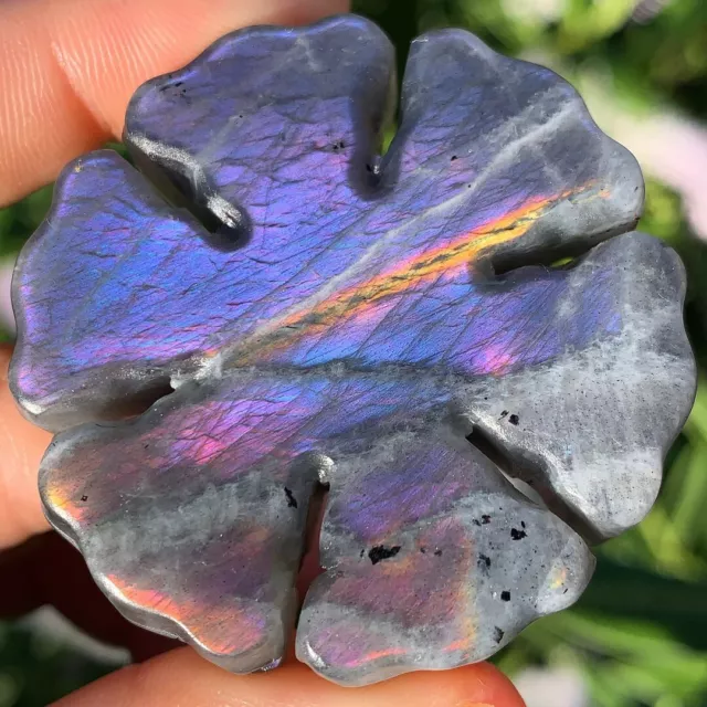 Natural Labradorite Snowflake Healing Crystal Gemstone Carving 2