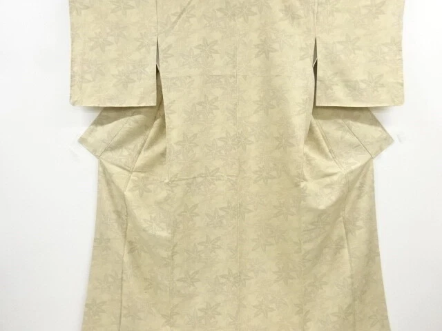 6854288: Japanese Kimono / Antique Kimono / Tokamachi Tsumugi / Woven Maple