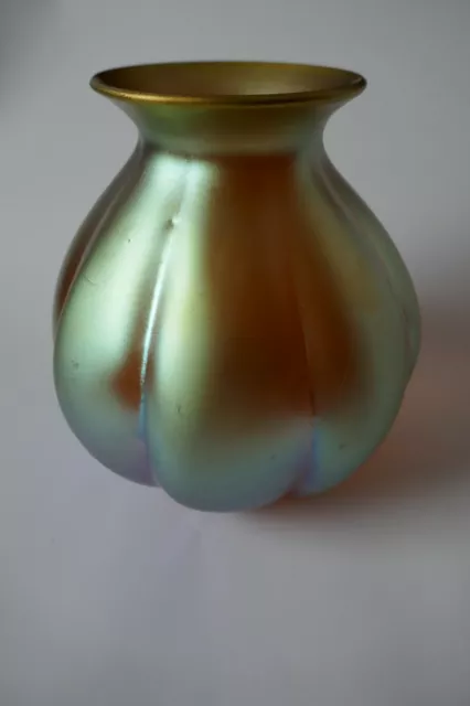 WMF Myra Vase / Art Deco /  honiggelb / Rippenmodel