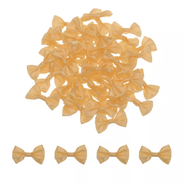 100 Stück Orange Fliegen 1,5" x 1" Schleifen für Basteln Kleine Satin-Schleifen