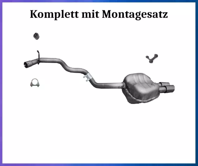 Endschalldämpfer für Skoda Superb II (3T4, 3T5) 1.8 TSI Auspuff Montagesatz