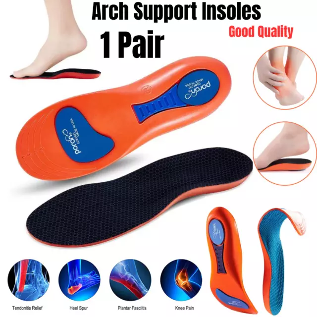 Orthotic Insoles for Arch Support Plantar Fasciitis Flat Feet Back & Heel Pain